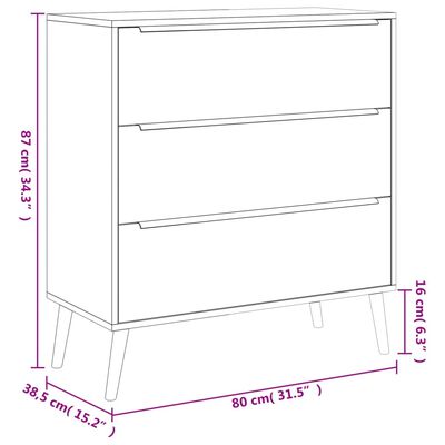 Finori Drawer Cabinet Lusk 03A Sonoma Oak 80x38.5x87 cm