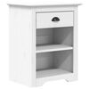 vidaXL Bedside Cabinet BODO White 53x38.5x66 cm Solid Wood Pine