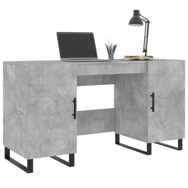 vidaXL Desk Concrete Grey 140x50x75 cm Engineered Wood