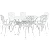 vidaXL Garden Dining Set 7 pcs White Aluminium