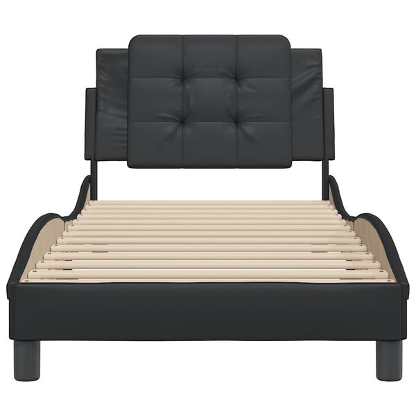 vidaXL Bed Frame without Mattress "Zadar" Black 80x200 cm Faux Leather