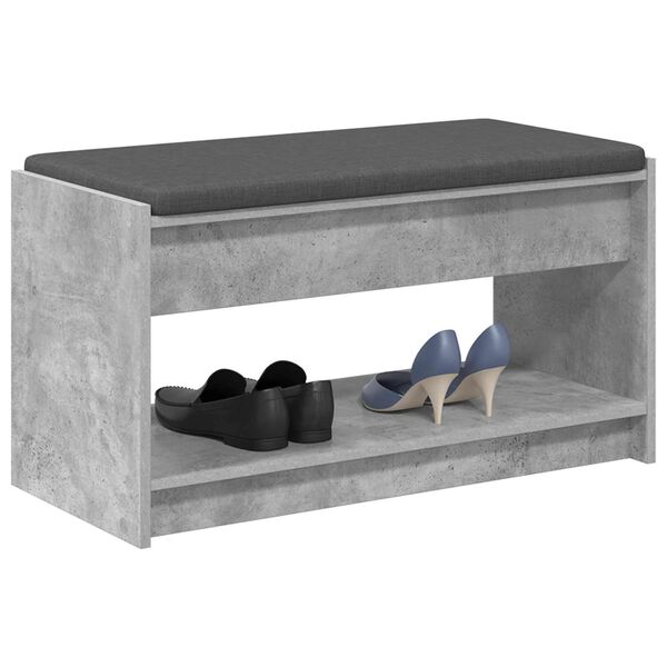 vidaXL Hall Bench with Cushion Concrete Grey 83 x 38 x 45 cm