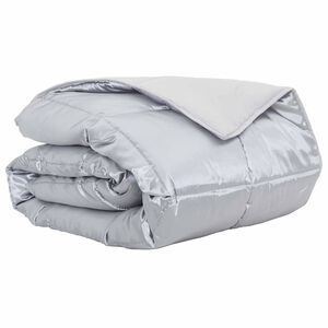 vidaXL Summer Duvet Silver 135 x 200 cm Satin and Microfiber
