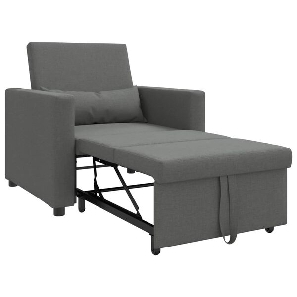 vidaXL Single Sofa Bed Reclining Dark grey 90 x 165 x 87 cm Fabric