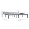 vidaXL Bed Frame without Mattress Grey Solid Pine Wood 180x200 cm Super King (283201+321989)