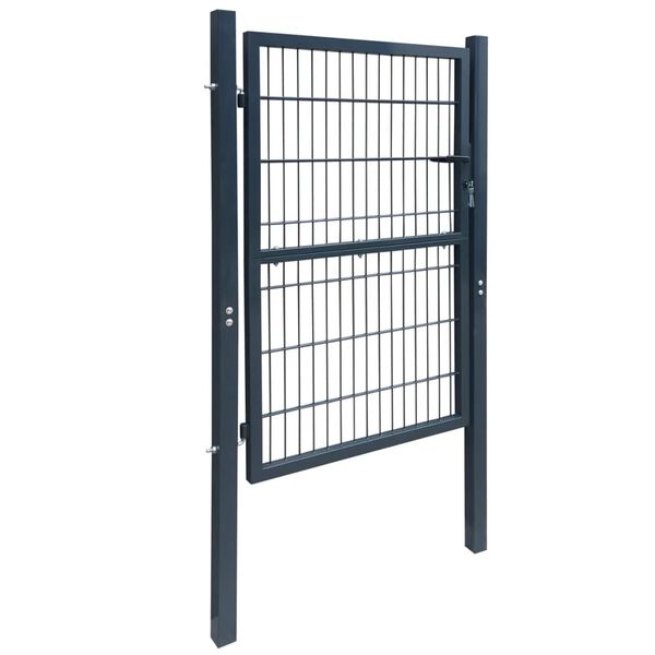vidaXL 2D Fence Gate (Single) Anthracite Grey 100x160 cm