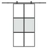 vidaXL Sliding Door with Hardware Set 102,5x205 cm Tempered Glass&Aluminium