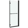 vidaXL Folding Shower Enclosure 2 Panels ESG 95x140 cm Black