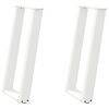 vidaXL Console Table Legs U-Shaped 2 pcs White 38x(72-73) cm Steel