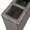 vidaXL Garden Raised Bed with 4 Pots Poly Rattan Grey