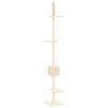 vidaXL Floor to Ceiling Cat Tree Cream 250.5-276.5 cm