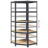 vidaXL 5-Layer Corner Shelf Anthracite Steel&Engineered Wood