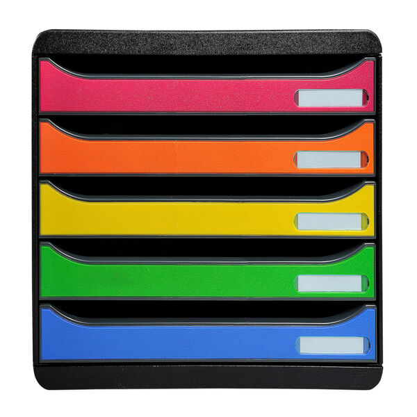 Exacompta Big-Box Plus Desktop Drawer Set Plus Horizon with 5 Drawers Harlequin