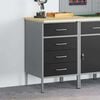 vidaXL Workbench Black and grey 50 x 55 x 85 cm Powder-coated steel