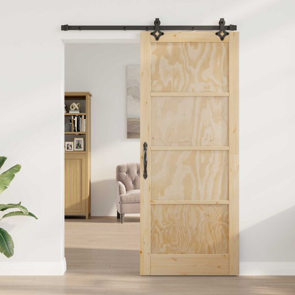 vidaXL Sliding Door Set Other ORKDAL Natural and black 86 x 211 cm