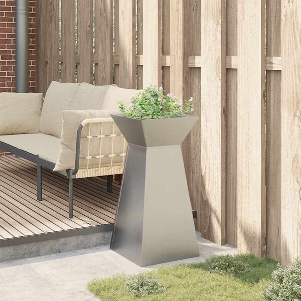 vidaXL Pillar Planter Silver 35 x 35 x 73 cm Stainless Steel