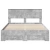 vidaXL Bed Frame Concrete Grey 135 x 190 cm Engineered Wood