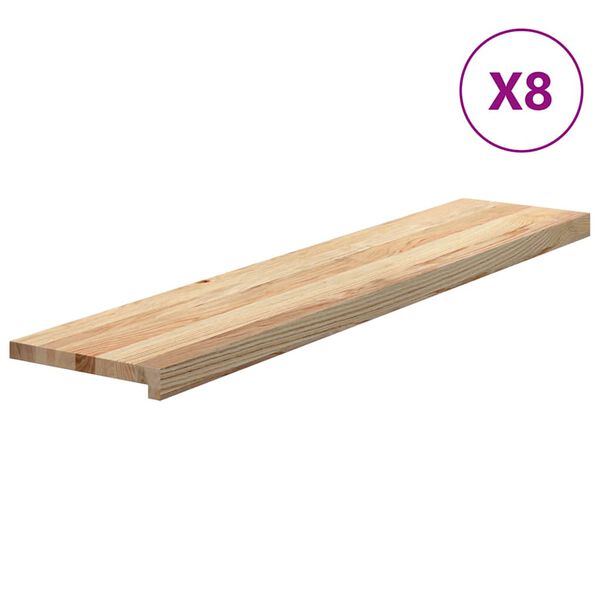 vidaXL Stair Treads 8 pcs Untreated 120x25x2 cm Solid Wood Oak