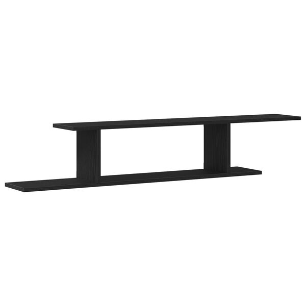 vidaXL Wall-mounted TV Shelf with Shelf Black oak 125 x 18 x 23 cm