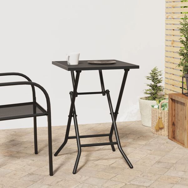 vidaXL Folding Garden Table Anthracite 50x50x72 cm Steel Mesh