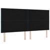 vidaXL Headboard with LED Strip Lights Adjustable Blue 200 cm Fabric