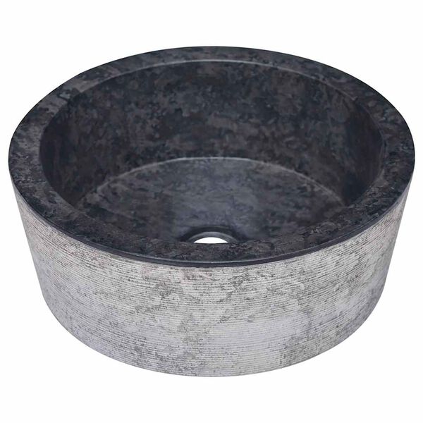 vidaXL Sink Black &Oslash;40x15 cm Marble