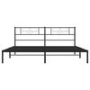vidaXL Metal Bed Frame without Mattress with Headboard Black 183x213cm