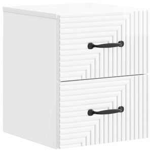 vidaXL Wall-Mounted Bedside Cabinet High Gloss White 34.5 x 33 x 40 cm