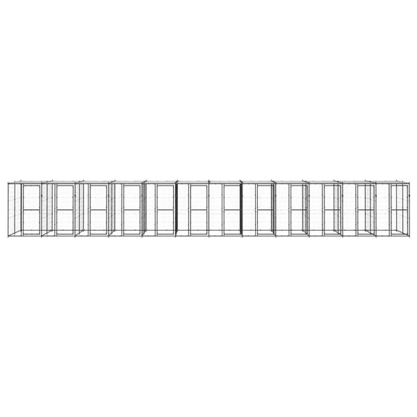 vidaXL Outdoor Dog Kennel Steel with Roof 29.04 m&sup2;