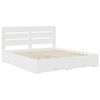 vidaXL Bed Frame with Drawer White 200 x 200 cm Engineered Wood