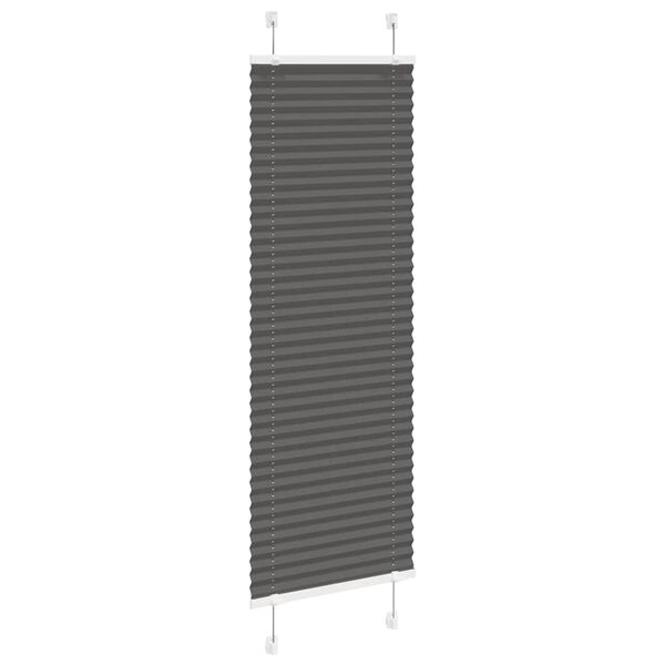 vidaXL Pleated Blind Black 40x150 cm Fabric Width 39.4 cm Polyester