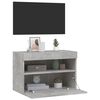 vidaXL TV Wall Cabinet with LED Lights Concrete Grey 60x30x40 cm