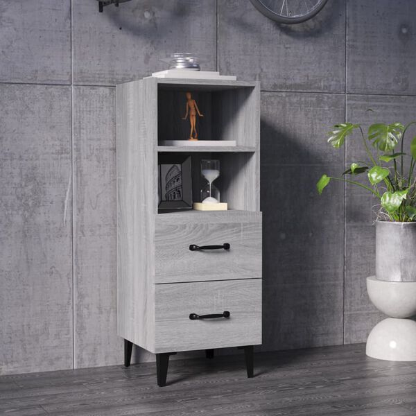 vidaXL Sideboard Grey Sonoma 34.5x34x90 cm Engineered Wood