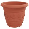 vidaXL Round Flower Pot 6 pcs Brick Red &Oslash; 34 x 28 cm Plastic