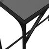 vidaXL Console Table with Black Glass Top 80x35x81 cm Steel