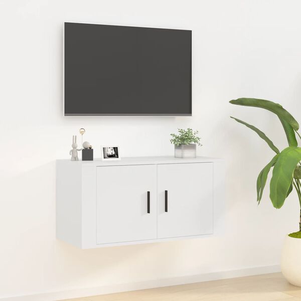 vidaXL Wall Mounted TV Cabinet White 80x34.5x40 cm