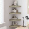 vidaXL Floating Corner Shelves 4 pcs Oak 35x35x3.8 cm MDF