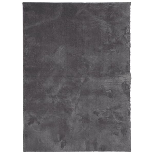 vidaXL Rug HUARTE Short Pile Soft and Washable Anthracite 120x170 cm