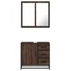 vidaXL 2 Piece Bathroom Furniture Set Brown Oak Engineered Wood