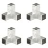 vidaXL Post Connectors 4 pcs Y Shape Galvanised Metal 71x71 mm