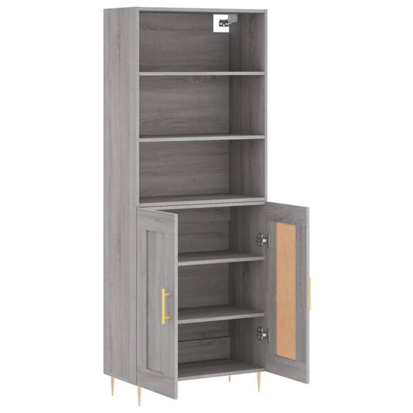 vidaXL Highboard Grey Sonoma 69.5x34x180 cm Engineered Wood