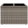 vidaXL Garden Table with Glass Top Grey 55x55x37 cm Poly Rattan