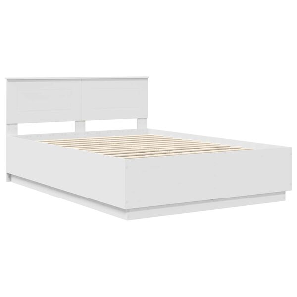 vidaXL Bed Frame with Headboard White 160 x 200 cm Engineered Wood