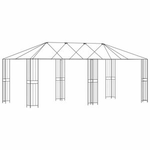 vidaXL Gazebo Frame Without Gazebo Fabric 6 x 3 m Black Steel