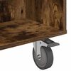 vidaXL Side Table with Wheels Smoked Oak 90 x 50 x 30 cm