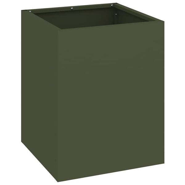 vidaXL Garden Planter Olive Green 32 x 32 x 40 cm Cold-rolled Steel