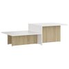 vidaXL Coffee Table Sonoma Oak and White 111.5x50x33 cm Engineered Wood