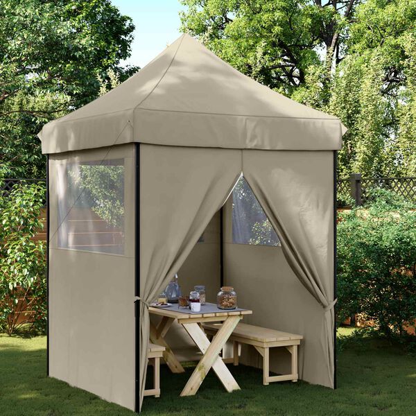 vidaXL Party Tent Folding Taupe 200 x 200 x 306 cm Oxford Fabric