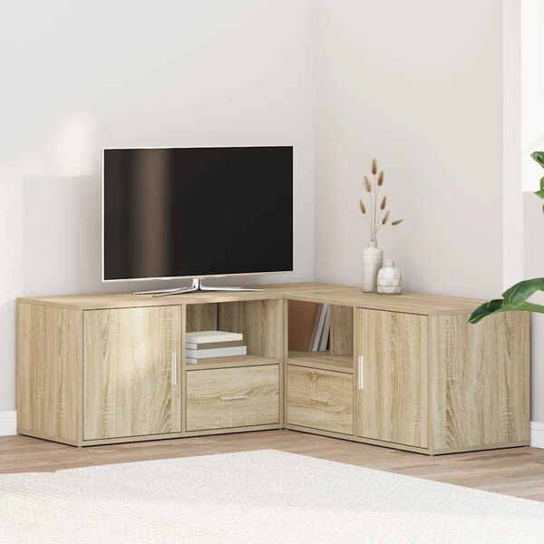 vidaXL Corner Cabinet Sonoma Oak 200x40x45 cm Engineered Wood