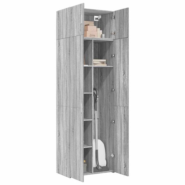vidaXL Storage Cabinet Grey Sonoma 70x42.5x225 cm Engineered Wood